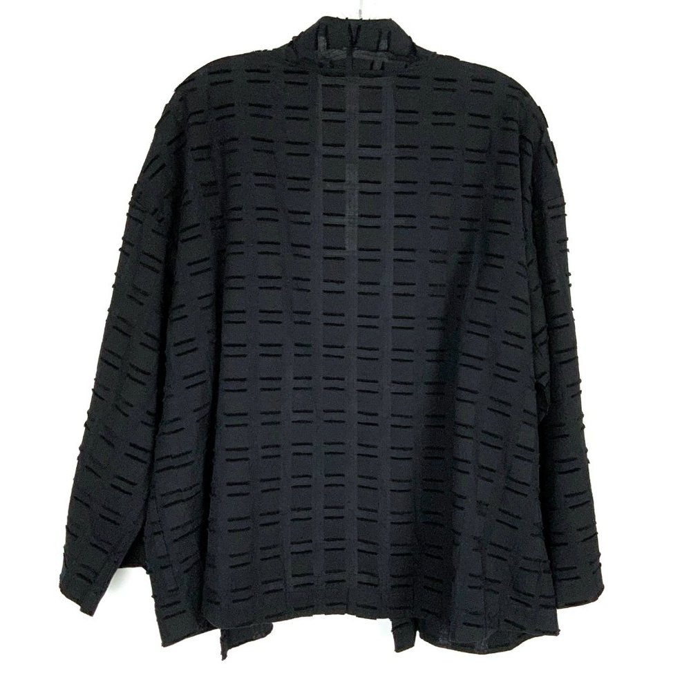 New Eileen Fisher Textured Organic Cotton Soffo Black Jacket Sz 1X - Picture 8 of 16